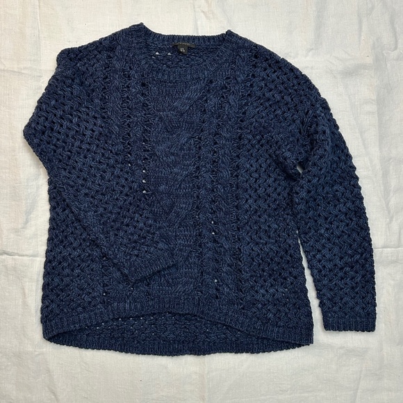 Loose Cable-Knit Blue Sweater - Picture 1 of 9